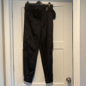 Zara Black Cargo Joggers with Belt